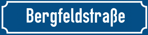 Straßenschild Bergfeldstraße zum kostenlosen Download