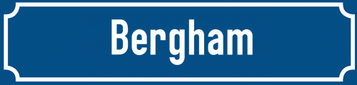 Straßenschild Bergham zum kostenlosen Download