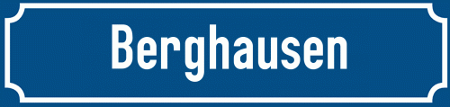Straßenschild Berghausen