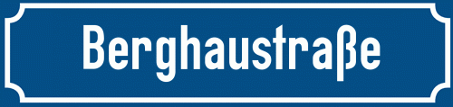 Straßenschild Berghaustraße