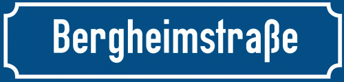 Straßenschild Bergheimstraße zum kostenlosen Download