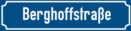 Straßenschild Berghoffstraße