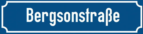 Straßenschild Bergsonstraße
