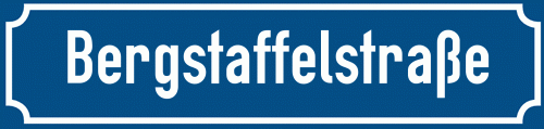 Straßenschild Bergstaffelstraße zum kostenlosen Download