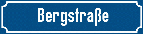 Straßenschild Bergstraße zum kostenlosen Download