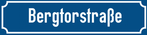 Straßenschild Bergtorstraße