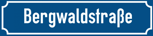 Straßenschild Bergwaldstraße zum kostenlosen Download
