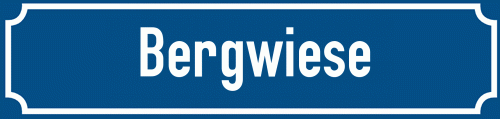 Straßenschild Bergwiese