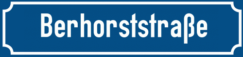 Straßenschild Berhorststraße