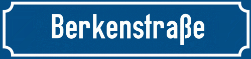 Straßenschild Berkenstraße zum kostenlosen Download