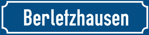 Straßenschild Berletzhausen