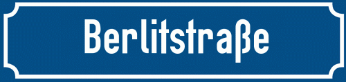 Straßenschild Berlitstraße