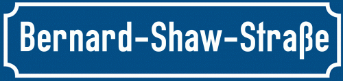 Straßenschild Bernard-Shaw-Straße