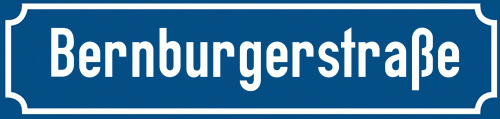 Straßenschild Bernburgerstraße zum kostenlosen Download