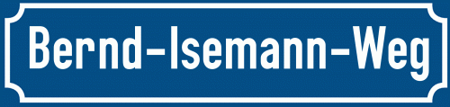 Straßenschild Bernd-Isemann-Weg
