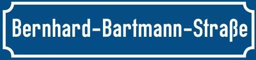 Straßenschild Bernhard-Bartmann-Straße zum kostenlosen Download