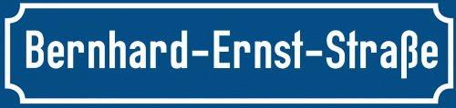 Straßenschild Bernhard-Ernst-Straße