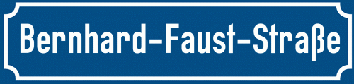 Straßenschild Bernhard-Faust-Straße zum kostenlosen Download