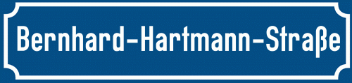 Straßenschild Bernhard-Hartmann-Straße
