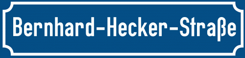 Straßenschild Bernhard-Hecker-Straße