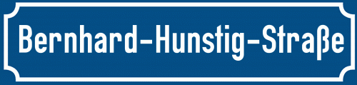 Straßenschild Bernhard-Hunstig-Straße
