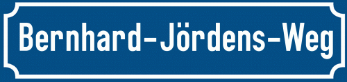 Straßenschild Bernhard-Jördens-Weg