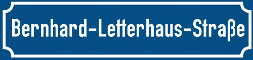Straßenschild Bernhard-Letterhaus-Straße