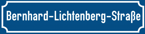 Straßenschild Bernhard-Lichtenberg-Straße