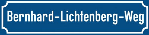 Straßenschild Bernhard-Lichtenberg-Weg
