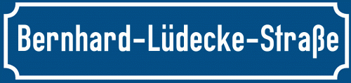 Straßenschild Bernhard-Lüdecke-Straße