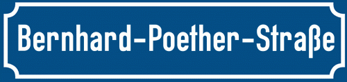 Straßenschild Bernhard-Poether-Straße