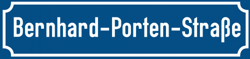 Straßenschild Bernhard-Porten-Straße