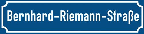 Straßenschild Bernhard-Riemann-Straße