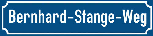 Straßenschild Bernhard-Stange-Weg