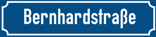 Straßenschild Bernhardstraße zum kostenlosen Download