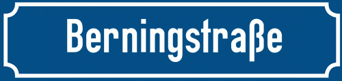 Straßenschild Berningstraße