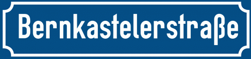 Straßenschild Bernkastelerstraße zum kostenlosen Download