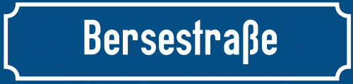 Straßenschild Bersestraße zum kostenlosen Download
