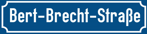 Straßenschild Bert-Brecht-Straße