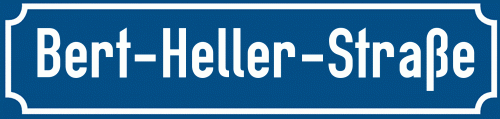 Straßenschild Bert-Heller-Straße