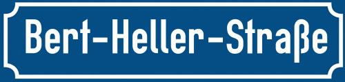 Straßenschild Bert-Heller-Straße zum kostenlosen Download