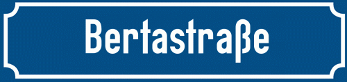 Straßenschild Bertastraße zum kostenlosen Download
