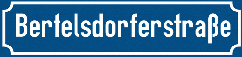 Straßenschild Bertelsdorferstraße zum kostenlosen Download