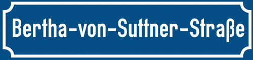 Straßenschild Bertha-von-Suttner-Straße