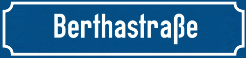 Straßenschild Berthastraße zum kostenlosen Download