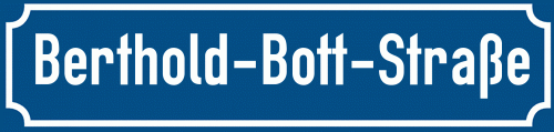 Straßenschild Berthold-Bott-Straße zum kostenlosen Download