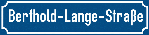 Straßenschild Berthold-Lange-Straße