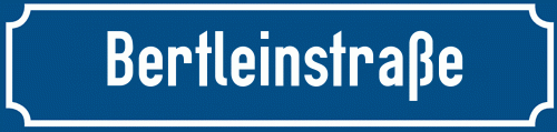 Straßenschild Bertleinstraße zum kostenlosen Download