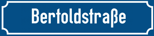 Straßenschild Bertoldstraße zum kostenlosen Download