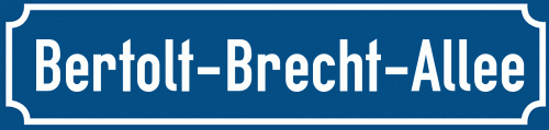Straßenschild Bertolt-Brecht-Allee